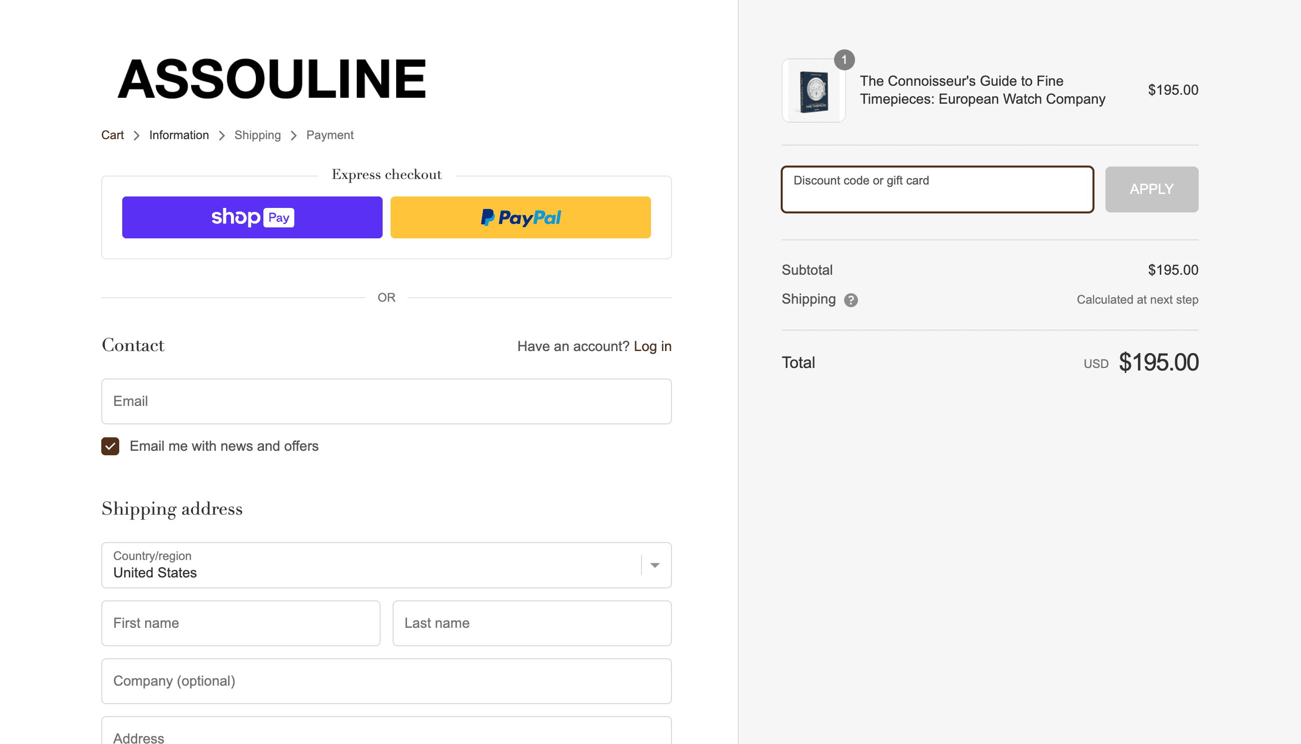 How to apply Assouline coupon code